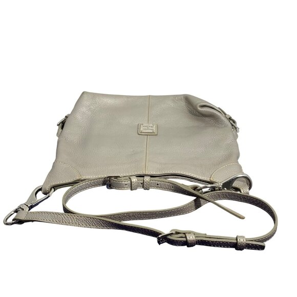 Dooney Bourke Frederica Silver Leather Hobo Shoulder Bag Adj Strap w/ Dust Bag - Picture 3 of 10